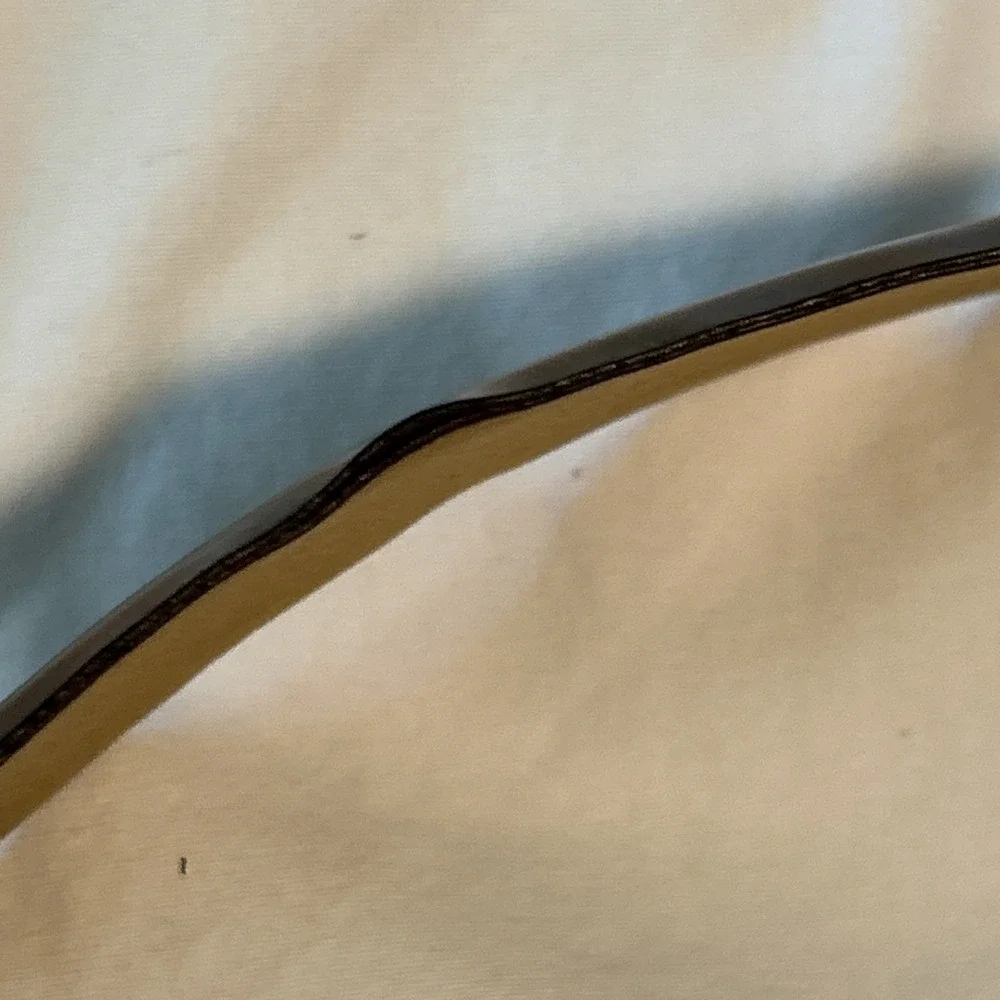 Vintage ladies brown patent leather belt gold buckle size small 30‎
